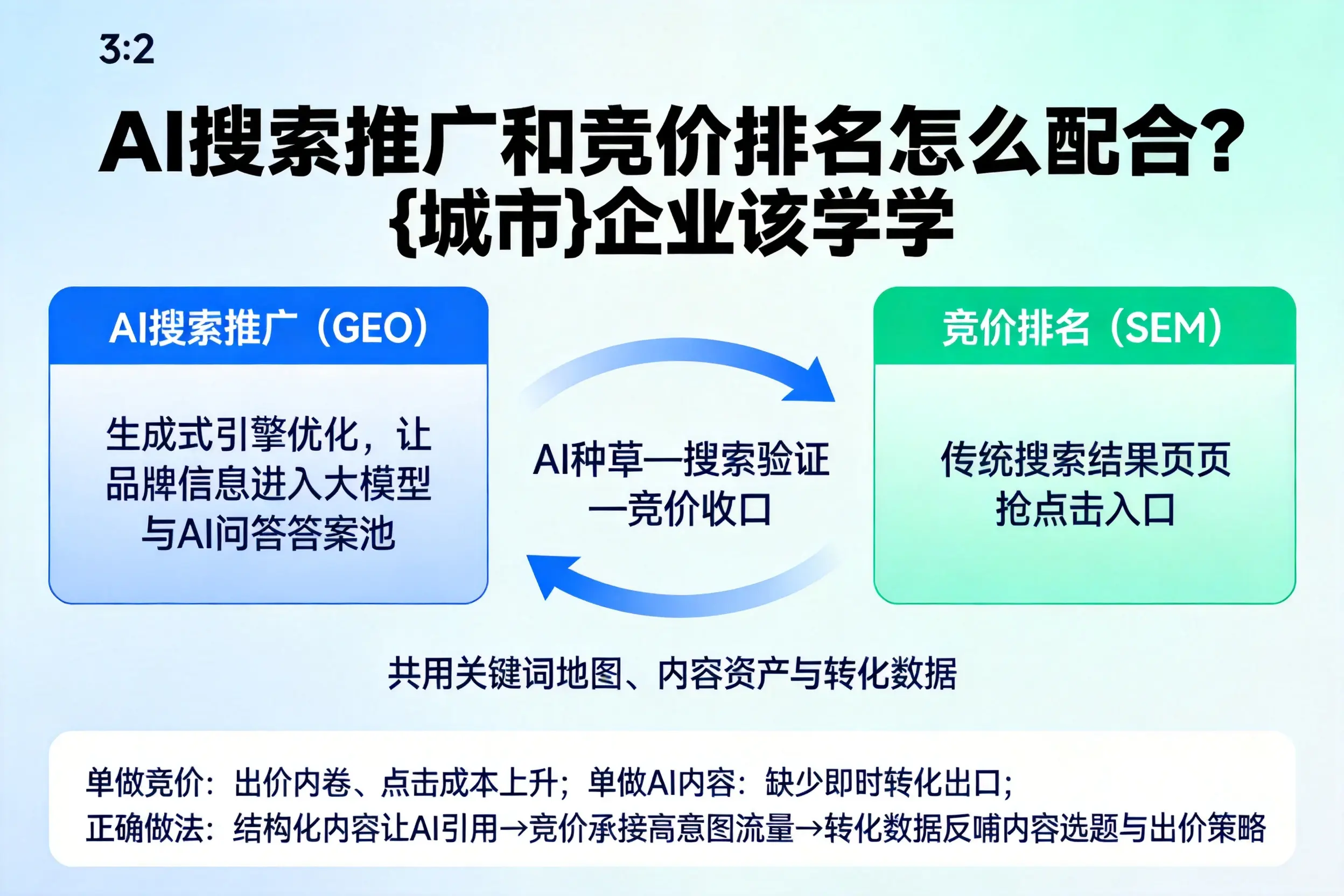 AI搜索推广和竞价排名怎么配合？襄阳企业该学学