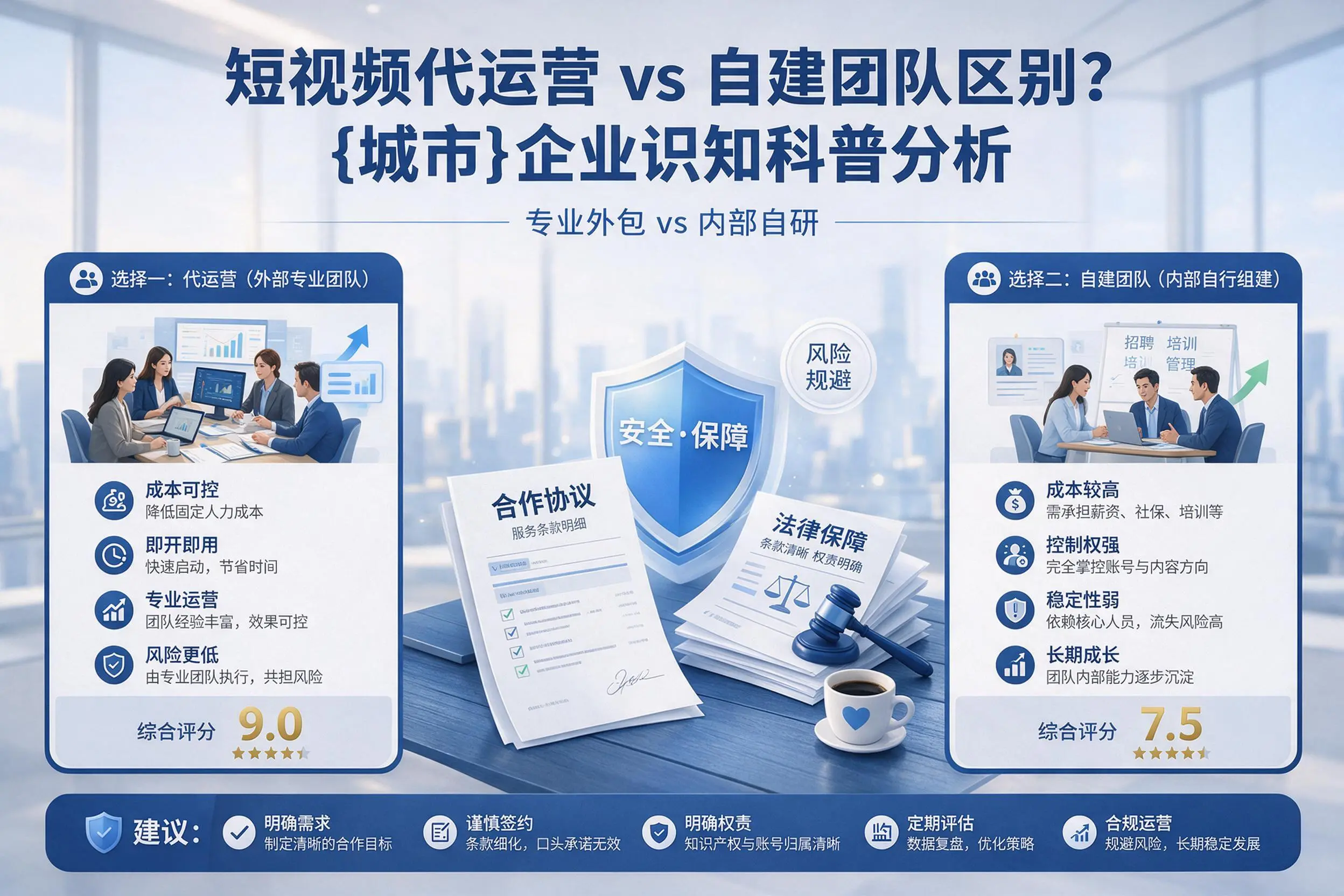 短视频代运营与自建团队区别?襄阳企业认知科普分析