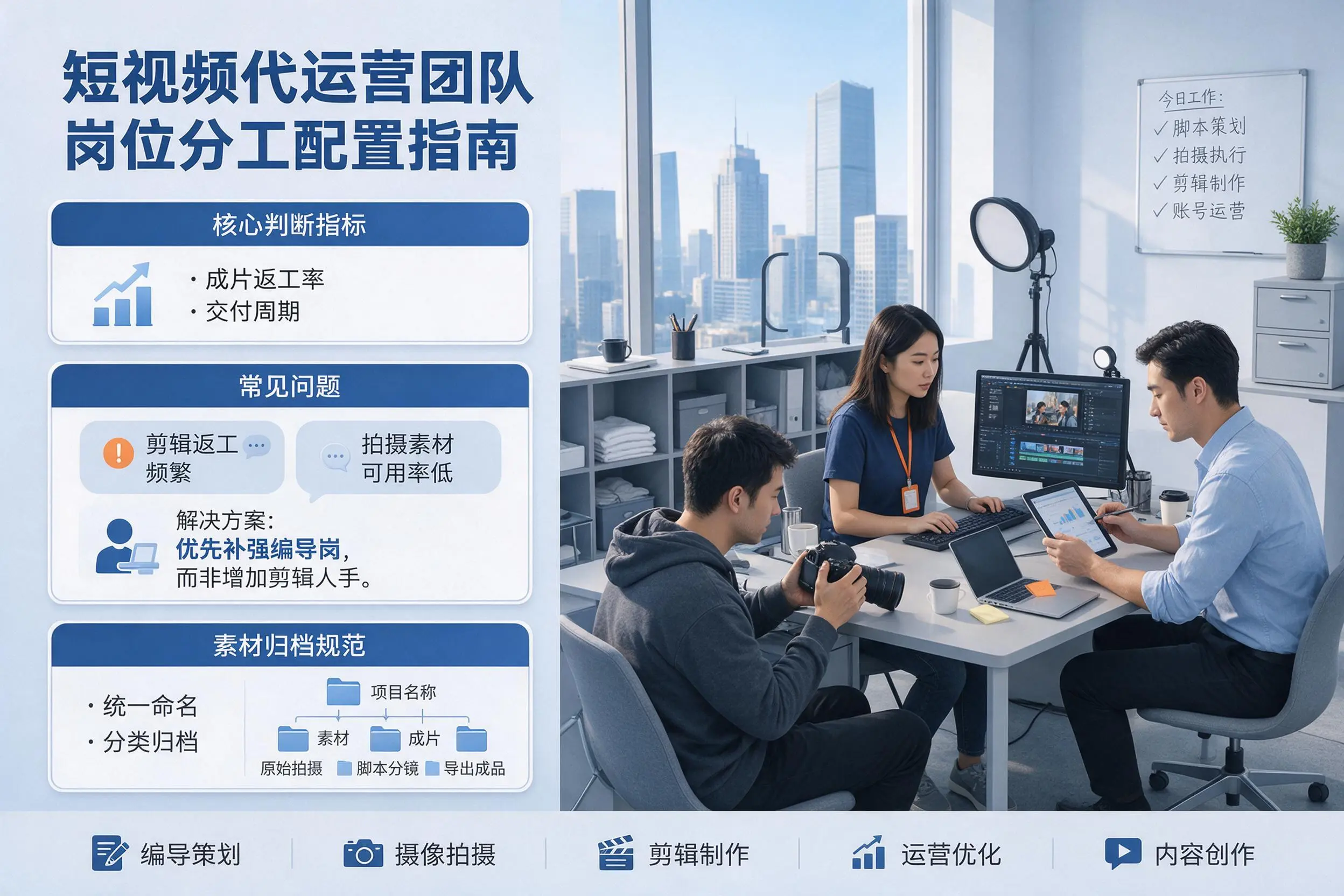 短视频代运营团队如何配置?襄阳企业岗位分工科普说明